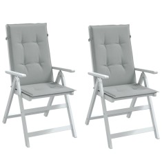 vidaXL Perne scaun cu spătar &icirc;nalt 2 buc. melanj gri 120x50x4cm textil 4002412