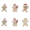 Set Figurine Decorative Autocolante, Gingerbread și Om de Zăpadă, 4.5 cm, Multicolor, 6 Bucăți, Oem