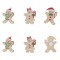 Set Figurine Decorative Autocolante, Gingerbread și Om de Zăpadă, 4.5 cm, Multicolor, 6 Bucăți