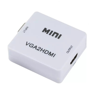 Convertor de imagine și sunet de la VGA la HDMI Alb foto