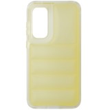 Husa spate antisoc policarbonat alb si TPU galben, semitransparent, pentru Samsung Galaxy S23 FE