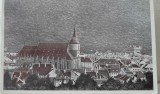 Carte postala, Brasov, vedere generala, perioada interbelica