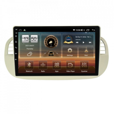 Navigatie dedicata cu Android Fiat 500 2007 - 2015, gri, 6GB RAM, Radio GPS foto