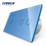 Cumpara ieftin Intrerupator touch Livolo simplu + dublu din sticla, albastru