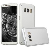 Husa Full Cover 360 Samsung Galaxy S8, Argintiu, Fata + Spate, Protectie Completa, Slim, Plastic