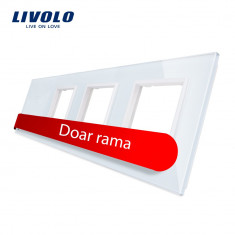 Rama intrerupator cu touch simplu+priza tripla LIVOLO din sticla SmartElectro IntelligentHouse foto