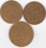 JETON Romania Cercul Militar Bucuresti Valoarea 10 si 20