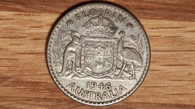 Australia - argint - moneda de colectie - 1 florin 1946 superb stare f buna foto