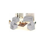 Cumpara ieftin Set 4 huse 3211, pentru canapea 3 locuri, canapea 2 locuri si 2 fotolii Gri Deschis- HSE02