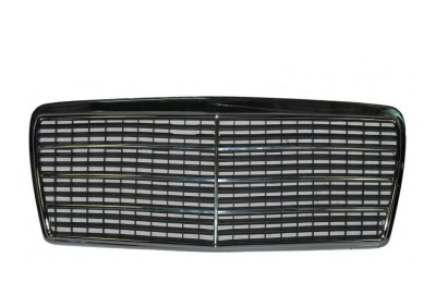 Grila radiator MERCEDES Clasa E W124 (Sedan/COUPE/CABRIO/Combi) 1993-06.1996, fata, 7 dungi; cromat; complet foto