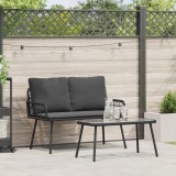 Gossi set mobilier de gradina, 2 piese, cu perne, negru, poliratan
