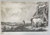Paul Potter &quot;Cai adapandu-se&quot; acvatinta 1805, Animale, Cerneala, Altul