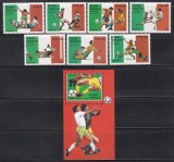 Guineea Bissau 1989 - Cupa Mondială de fotbal - Italia, Serie + Colita, MNH, Nestampilat