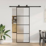 VidaXL Ușă glisantă cu set de feronerie neagră 76x205 cm Sticlă ESG