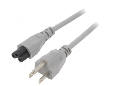 Cablu Alimentare IEC C5 la NEMA 5-15 1.8m Gri 7A foto