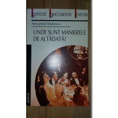 Unde sunt manierele de altadata- Antoaneta Tanasescu