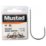Carlige MUSTAD Round Bend Match MU09, Black Nickel, Nr.12, 10buc/pac