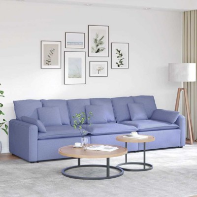 vidaXL Canapea modulară cu perne, albastru jeans foto