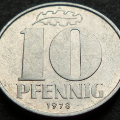 Moneda 10 PFENNIG RDG - GERMANIA DEMOCRATA, anul 1978 *cod 3066 B