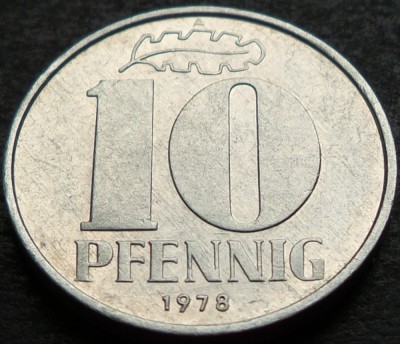 Moneda 10 PFENNIG RDG - GERMANIA DEMOCRATA, anul 1978 *cod 3066 B foto