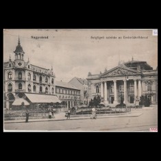 Carte poștală veche Oradea &ndash; Szigligeti Szinh&aacute;z az Emke K&aacute;v&eacute;z&oacute;val (Teatrul Szigligeti cu Cafeneaua Emke) &ndash; 1912