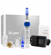 Creion Micro-Ace, Dermapen, Dr. Pen, A6, pentru Electroporare, Wireless, 2x Rezerve 12 ace, Adancime 0.25 - 3.00 mm, 5 viteze foto