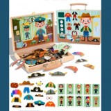 Cumpara ieftin Gentuta din lemn cu puzzle magnetic Imbraca Baiatul, TOY World Int.