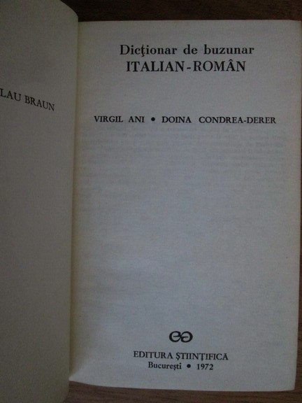 Virgil Ani - Dicționar de buzunar italian - rom&acirc;n