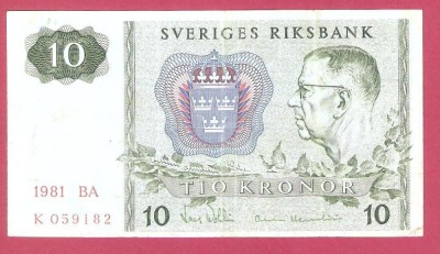 SUEDIA 10 KRONOR / 1981 foto