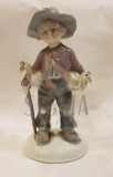 PORTELAN GERMAN MARCA ILMENAU &quot;COPIL CU DOUA GASTE&quot;, H-15cm.