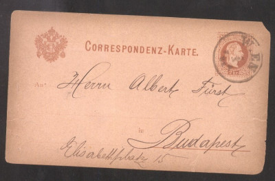 Austria 1881 Postal History Rare Postcard Corresp. VIENNA to BUDAPEST D.366 foto