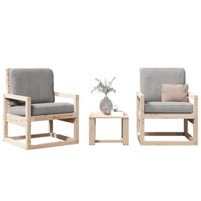 Gossi set mobilier de gradina, 3 piese, lemn masiv de pin