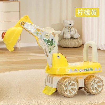Excavator pentru Copii, Flippy, Muzica si Lumini, Rotativ, Sapa in Pamant 360 de Grade, Plastic, Galben foto