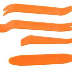 Set 4 x leviere pentru tapiterie si cleme auto, Plastic, Portocaliu