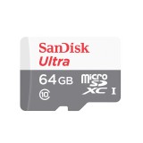 SanDisk - Memory Card Ultra (SDSQUNR-064G-GN3MN) - Android MicroSDXC, 64GB, Class 10/UHS-1 U1 - White / Gray