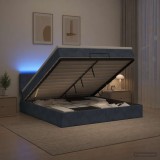 Cumpara ieftin Pat Ottoman cu Saltea si LED Gri inchis 180 x 200 cm Catifea