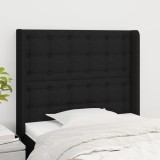 VidaXL Tăblie de pat cu aripioare, negru, 83x16x118/128 cm, textil