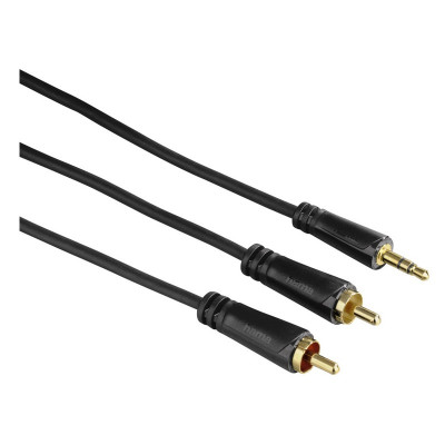 Cablu audio 122300 Hama, 2RCA, jack 3.5 mm, 5 m foto