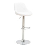 Cumpara ieftin Scaun bar Boronez inaltime ajustabila piele ecologica PU alb baza cromata 47x49x112 cm