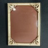 Rama Foto Art Deco Scandinava Vintage, Alama Metaloplastie, Sticla Bombata, 12.5x9.5cm, Design &#039;40-&#039;50 Danemarca