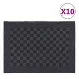 Cumpara ieftin Prosoape de bucătărie 10 buc. negru și gri 50x70 cm bumbac