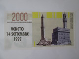 Italia 2000 Scudi Padani 1997 UNC Umberto Bossi-Liga Nordica,bancnota fantezie