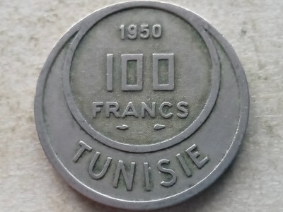 TUNISIA-100 FRANCS 1950 foto