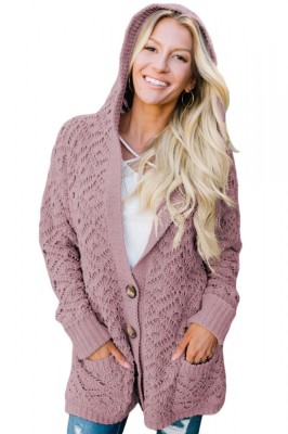 M579-5 Cardigan tricotat cu gluga foto