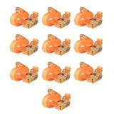 Gossi chingi fixare cu clichet, 10 buc, 0,4 tone, 6mx25mm, portocaliu
