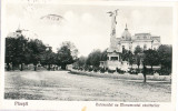 AMS# - ILUSTRATA PLOIESTI - BULEVARDUL CU MONUMENTUL VANATORILOR 1933, CIRCULATA, Printata