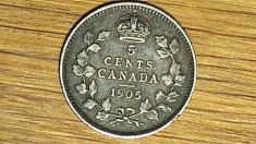 Canada - argint sterling - moneda colectie 5 cents 1905 Edward VII -impecabila !