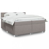 Cumpara ieftin Pat box spring cu saltea, gri taupe, 200x200 cm, textil