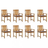 vidaXL Scaune de grădină cu perne 8 buc. lemn masiv de acacia 3078174
