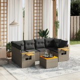 Cumpara ieftin Gossi set canapele de gradina, 7 piese, cu perne, gri, poliratan